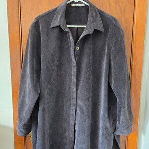 Zara Gray Corduroy Oversized Shirt